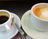 Café solo y con leche