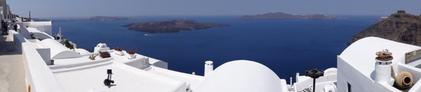 Vue panoramique de la "Caldeira" de l'Île de Santorini